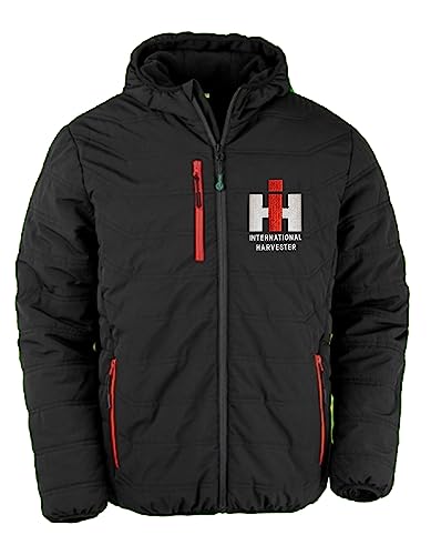 Bimaxx Gepolsterte Winterjacke IHC International Harvester Stickmotiv Herren 100% Polyester | Schwarz | Größe L von Bimaxx