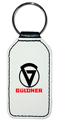 Bimaxx Güldner Logo Leder Schlüsselanhänger | rechteckig | weiß von Bimaxx