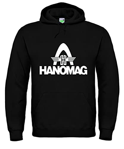 Bimaxx Hoodie Hanomag Rheinstahlbogen Oldtimer-Sweathirt | Herren, Langarm, großer Brustdruck | Schwarz | Größe L von Bimaxx