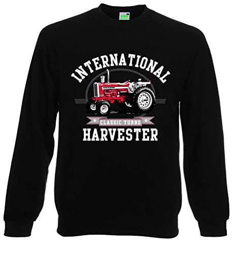 Bimaxx IHC International Harvester Classic Turbo Sweatshirt Herren Pullover, Langarm, Brustdruck | Schwarz | Größe XL von Bimaxx