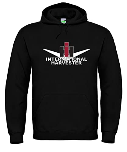 Bimaxx IHC International Harvester Classic V Hoodie Herren Kapuzenpullover, Langarm, Brustdruck | Schwarz | Größe L von Bimaxx