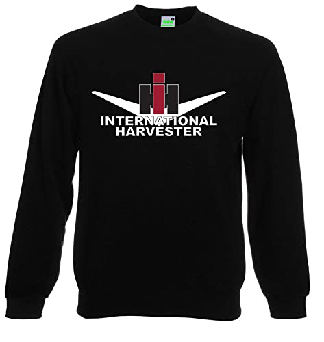 Bimaxx IHC International Harvester Classic V Sweatshirt Herren Pullover, Langarm, Brustdruck | Schwarz | Größe L von Bimaxx