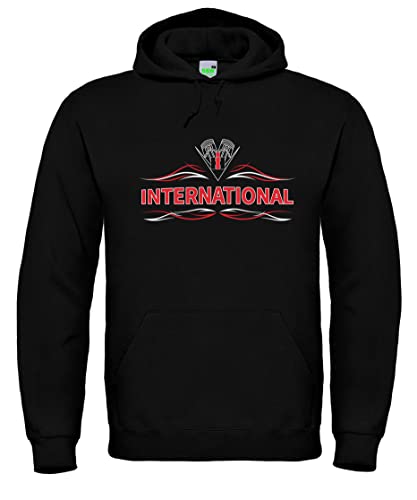 Bimaxx IHC International Harvester Kolben Hoodie Herren Kapuzenpullover, Langarm, Brustdruck | Schwarz | Größe XXL von Bimaxx