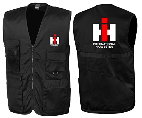 Bimaxx IHC International Harvester Oldtimer Weste | Herren, Ärmellos, Multi Pockets | Schwarz | Größe L von Bimaxx