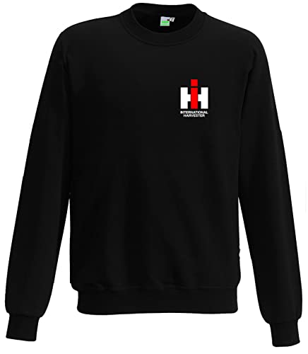 Bimaxx IHC Pullover International Harvester Herren Sweatshirt Kleiner Brustdruck Langarm Rundhals | schwarz | Größe XXL von Bimaxx