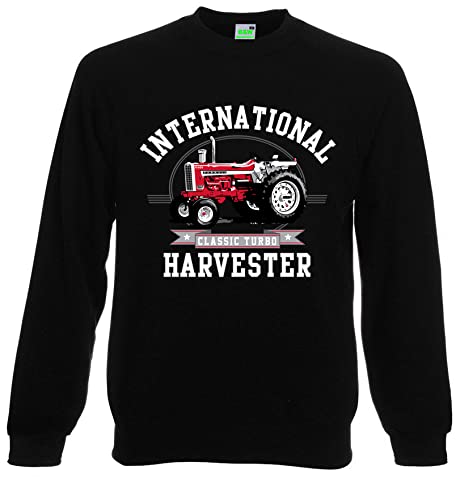 Bimaxx IHC Pullover International Harvester Kornähre im Kreis Herren Sweatshirt, Langarm, Rundkragen | Schwarz | Größe M von Bimaxx