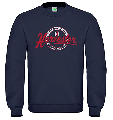 Bimaxx IHC Pullover International Harvester Kornähre im Kreis Herren Sweatshirt, Langarm, Rundkragen | Navyblau | Größe XL von Bimaxx