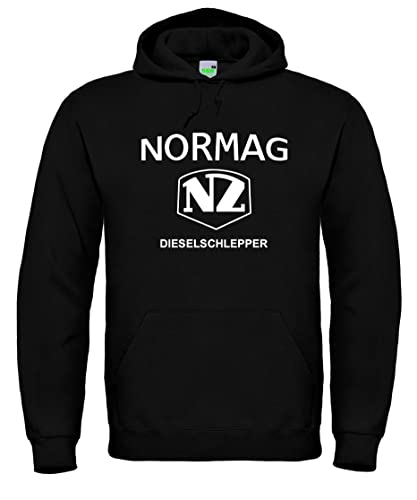 Bimaxx Normag Dieselschlepper Hoodie Herren Kapuzenpullover, Langarm, Brustdruck | Schwarz | Größe 3XL von Bimaxx