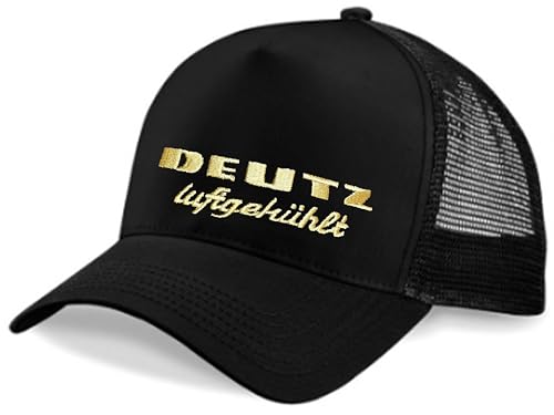 Bimaxx Trucker-Cap (Kappe mit Netzteil) Deutz Luftgekühlt Logo Oldtimer Mütze Herren | Größe: Einheitsgröße | Farbe: Schwarz von Bimaxx