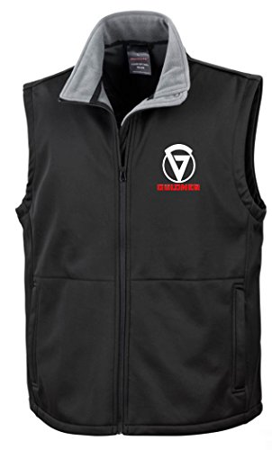 Güldner Softshell Weste Herren Ärmellos Reißverschluss Brust- und Rückendruck | Schwarz | Größe XL von Bimaxx