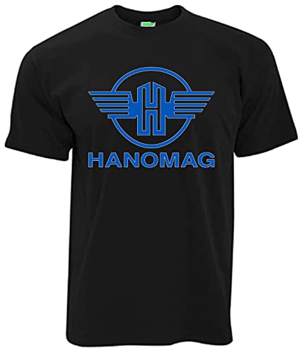 Hanomag Oldtimer T-Shirt | Herren, Kurzarm, Rundhals, Brustdruck | Schwarz | Größe 4XL von Bimaxx