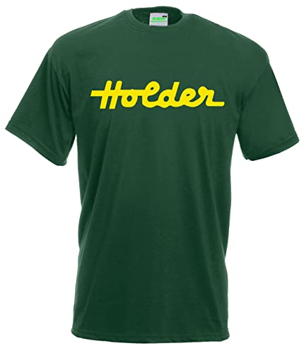 Holder T-Shirt | Herren Kurzarm Rundhals | Grün, Druck gelb | Größe XL von Bimaxx