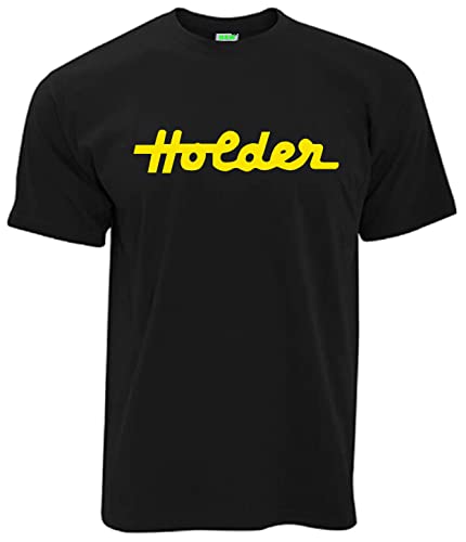 Holder T-Shirt | Herren Kurzarm Rundhals | Schwarz, Druck gelb | Größe XXL von Bimaxx