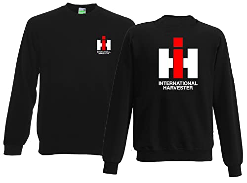 IHC Int. Harvester Sweatshirt Brust- und Rückendruck | Schwarz | Größe XXL von Bimaxx