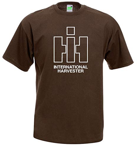 T-Shirt IHC International Harvester Herrenshirt Kurzarm Rundkragen | Braun | Größe L von Bimaxx