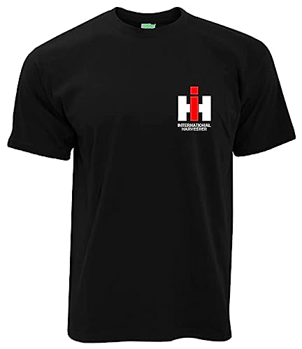 T-Shirt IHC International Harvester Kleiner Brustdruck | Herren, Kurzarm | Schwarz | Größe 3XL von Bimaxx