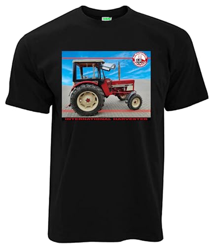 T-Shirt IHC International Harvester 633 Oldtimer Herren-Shirt Kurzarm Rundkragen Brustdruck | Schwarz | Größe XXL von Bimaxx