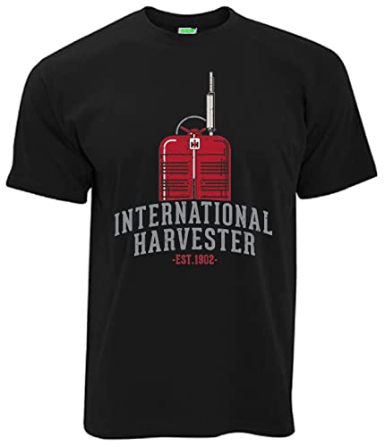 T-Shirt International Harvester IHC Traktor-Frontseite | Schwarz | Größe 3XL von Bimaxx