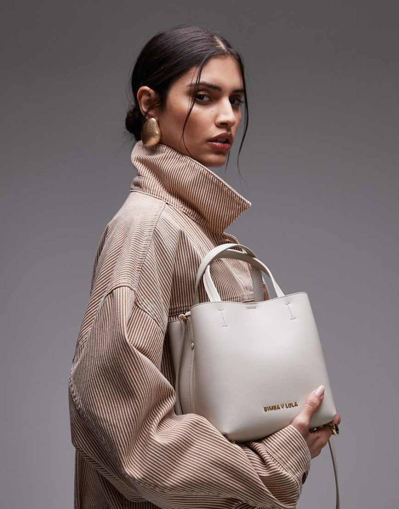 BIMBA Y LOLA - Chihuahua - Kleine Handtasche aus Leder in Steinbeige-Neutral von Bimba Y Lola