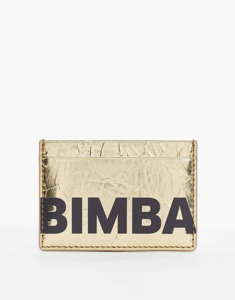 BIMBA Y LOLA - Kreditkartenetui in Goldoptik mit Logo-Goldfarben von Bimba Y Lola