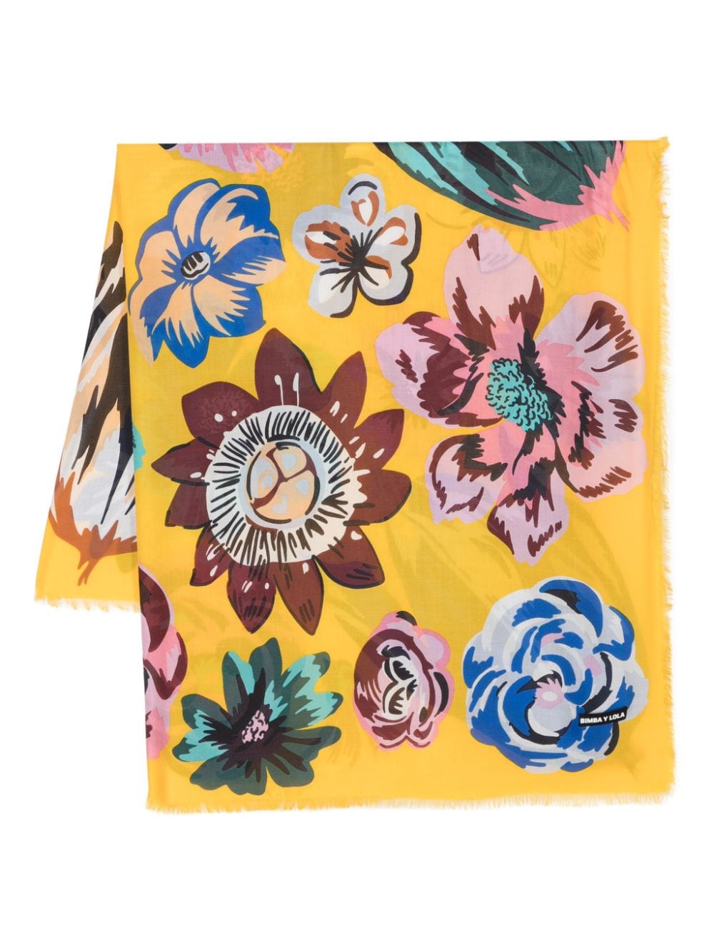 Bimba y Lola Schal mit XL Blumen-Print - Gelb von Bimba y Lola