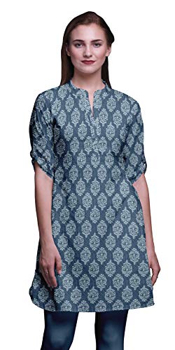 Bimba Bedruckte Kurtis für Frauen Kurze Kurti für mädchen gerade Tunika-Oberteile von Bimba