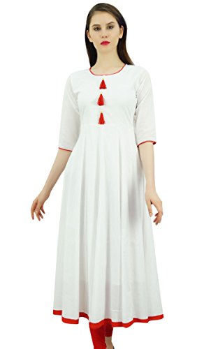 Bimba Damen Designer Ethnische Kurti Ausgestelltes Anarkali Kurta Kleid mit Tassele von Bimba