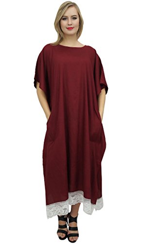 Bimba Frauen-Chic Boho Style-Maxi Lange Kaftan mit Taschen Rayon Coverup-52 von Bimba