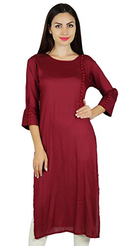 Bimba Frauen Rayon benutzerdefinierte Kurta Designer 3/4 Hülse Formale beiläufige Tunikabluse Kurti von Bimba