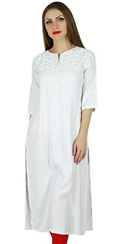 Bimba Frauen Rayon gerade Kurta Kurti 3/4 Ärmel lässig Sommerbluse von Bimba