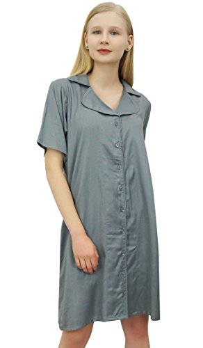 Bimba Frauen Reverskragen Grau Brautjungfer Kleid Sleep mit Taschen- 56 von Bimba