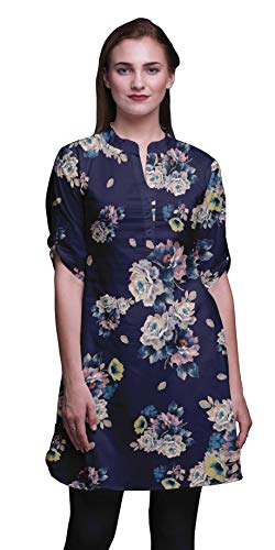 Bimba Frauen gerade Kurta Stehkragen gedruckt Kleid Kurze Kurti Tops Bimba Frauen gerade Kurta Stehkragen gedruckt Kleid Kurze Kurti Tops von Bimba