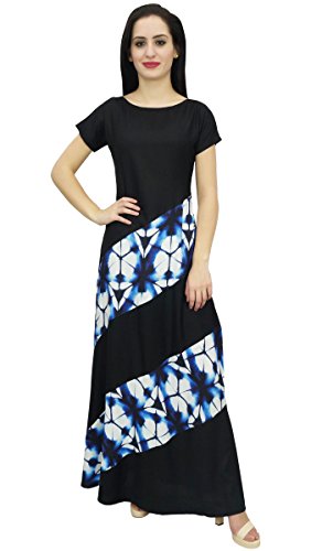 Bimba Frauen lang Maxi Kleid Shibori Print Rayon Sommer Boho-Feiertags-Kleid-38 von Bimba