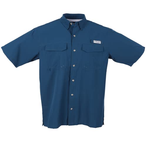 Bimini Bay Outfitters LTD Bimini Flats V Herren Kurzarm-Angelshirt mit BloodGuard Plus, Blaugrün/Ein Hauch von Paradies (Trace of Paradise), XL von Bimini Bay