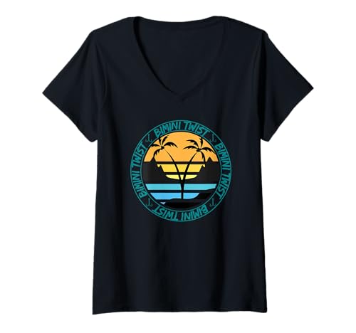 Damen Bimini Twist Fishing Vibes mit Bimini Twist am Strand gefangen T-Shirt mit V-Ausschnitt Damen Bimini Twist Fishing Vibes mit Bimini Twist am Strand gefangen T-Shirt mit V-Ausschnitt von Bimini Twist Ocean Fishing, Hunting, Outdoor Vibes