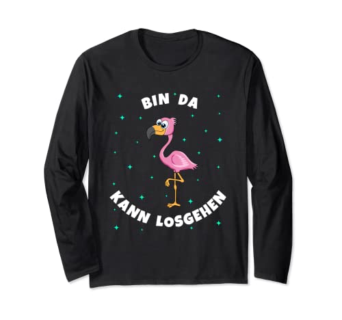Flamingo Bin da kann losgehen lustiges Damen Mädchen Langarmshirt Flamingo Bin da kann losgehen lustiges Damen Mädchen Langarmshirt von Bin da kann losgehen niedliche Tiere Fun Sprüche