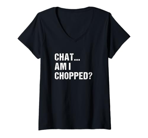 Damen Chat ... Bin ich gehackt? Internet -Virusstrend T-Shirt mit V-Ausschnitt von Bin ich gehacktes Meme