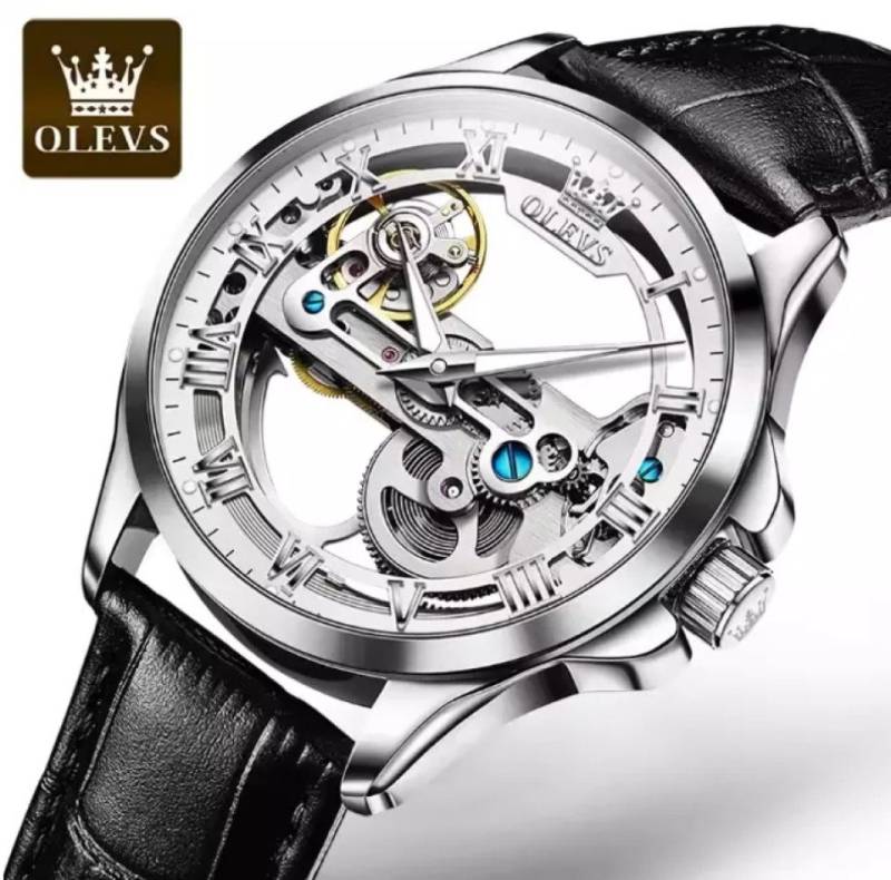 BinBond Automatikuhr Automatik Armband Uhr Chronograph Herrenuhr Transparent Vintage, Transparentes Zifferblatt. Offene Unruhe, Automatikwerk von BinBond