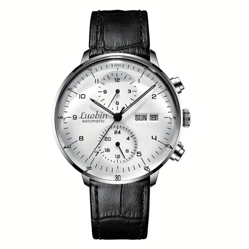 BinBond Automatikuhr Herrenuhr Automatik Armbanduhr Chronograph Edelstahl Leder Mechanisch, Chronograph, Datum & Wochentag, Edelstahl - inkl. Box BinBond Automatikuhr Herrenuhr Automatik Armbanduhr Chronograph Edelstahl Leder Mechanisch, Chronograph, Datum & Wochentag, Edelstahl - inkl. Box von BinBond