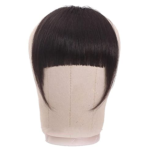 Perücken für Frauen Pony Haarspange Verlängerung Brasilianisches Echthaar Stumpfer Pony Clip In Dickes Naturhaar Verlängerung Non-Remy Clip-In Ordentlicher Bang Haarteile Pony Perücke/Perücke Pony (C von BinOxy