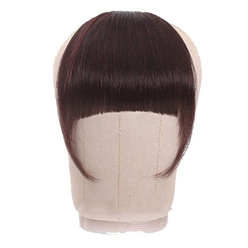 Perücken für Frauen Pony Haarspange Verlängerung Brasilianisches Echthaar Stumpfer Pony Clip In Dickes Naturhaar Verlängerung Non-Remy Clip-In Ordentlicher Bang Haarteile Pony Perücke/Perücke Pony (C von BinOxy