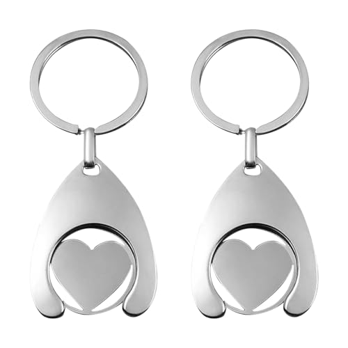 2 Stück Einkaufswagenchip Metall SchlüSselanhäNger Einkaufschip SchlüSselanhäNger Chip für Einkaufswagen Chips Chip Einkaufswagen Einkaufschips Einkaufschip Zum Rausziehen Metall Token Trolley Acryl von BinXiaoQin