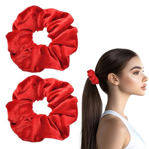 2 Stück Haargummi Seide MäDchen Haarband Seiden Scrunchies Seiden Haargummi Damen Haarschmuck Klein Silk Haargummis Haare DüNn Samt Kknekki Accessories HaarbäNder Invisibobble Scrunchie Haarklammer von BinXiaoQin