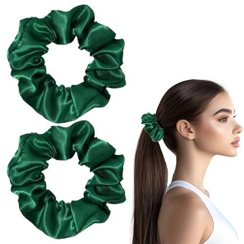 2 Stück Haargummi Seide MäDchen Haarband Seiden Scrunchies Seiden Haargummi Damen Haarschmuck Klein Silk Haargummis Haare DüNn Samt Kknekki Accessories HaarbäNder Invisibobble Scrunchie Haarklammer von BinXiaoQin