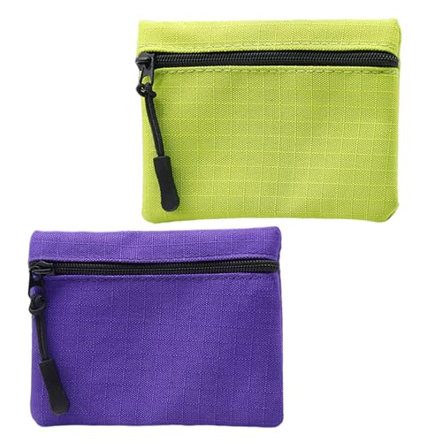 2 Stück Mini Geldbeutel Damen Mini GeldböRse Portemonnaie KleingeldböRse Kosmetiktasche MüNzböRsen für Damen MüNzbeutel Coin Purse MüNzgeldböRse,MüNztasche (1 Stück Grün + 1 Stück Lila) von BinXiaoQin