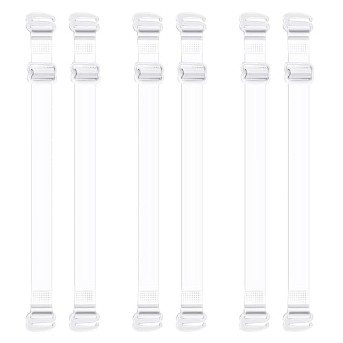 6-Stück BH TräGer Transparent Schultergurt,Damen BH mit Durchsichtigen TräGern,Abnehmbare Durchsichtige BH TräGer,BH Transparent BH-TräGer,BH Durchsichtige TräGer BH Träger Halter (Breite 1,2 cm) von BinXiaoQin