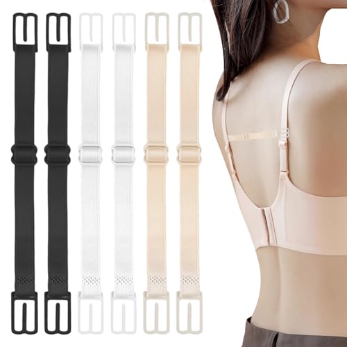 6-Stück Bustier BH TräGer ClipDamen BH TräGer Rutschen,Bra BH TräGer Halter BüGel BüGelloser VerläNgerung Durchsichtige BH TräGern,Mit rutschfeste Verstellbarer BH-TräGer TräGerhalter Elastischer von BinXiaoQin