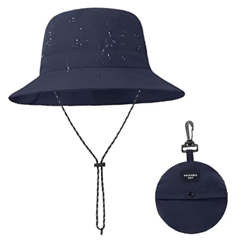 Fischerhut Schwarz Sonnenhut Kopf Regenhut Damen Wasserdicht Fischerhut Damen Faltbarer Anglerhut Herren Frauen Wanderhut Damen HüTe Sommerhut Regenhaube Sonnenschutz RegenmüTze Herren Regenschirmhut von BinXiaoQin