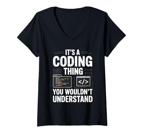 Damen Es ist eine Programmiersache, die du nicht verstehen würdest, zu programmieren T-Shirt mit V-Ausschnitt Damen Es ist eine Programmiersache, die du nicht verstehen würdest, zu programmieren T-Shirt mit V-Ausschnitt von Binary Coding Code Coder Computer Geek Geeks