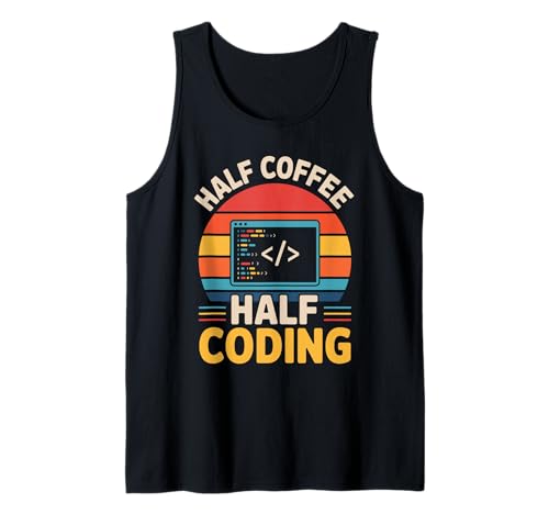 Half Coffee Half Coding Retro Coding Geeks für Herren Tank Top Half Coffee Half Coding Retro Coding Geeks für Herren Tank Top von Binary Coding Code Computer Geek Programming Coder